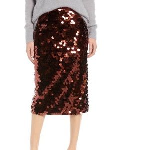 Halogen Sequin Pencil Skirt